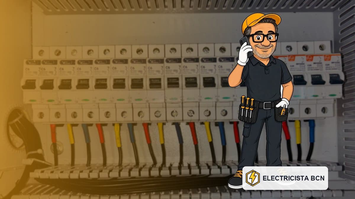 José de Electricista BCN junto a material de revisión eléctrica